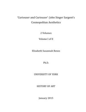 John Singer Sargent's Cosmopolitan Aesthetics