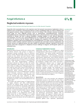 Series Fungal Infections 4 Neglected Endemic Mycoses