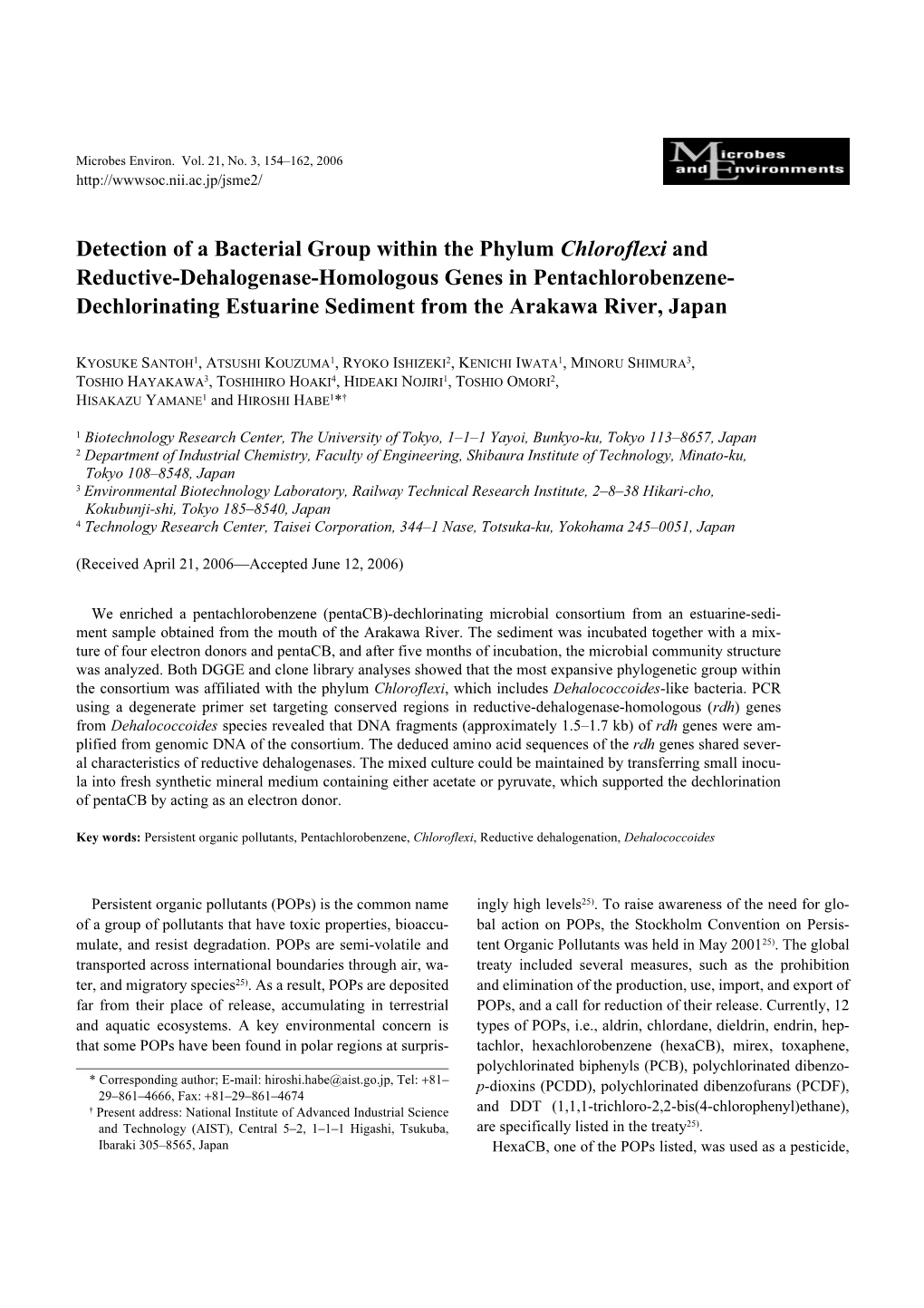 Detection of a Bacterial Group Within the Phylum Chloroflexi And