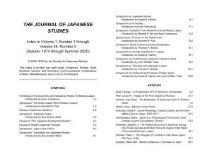 The Journal of Japanese Studies, Volumes 1:1 – 46:2 (1974 – 2020) Page 2