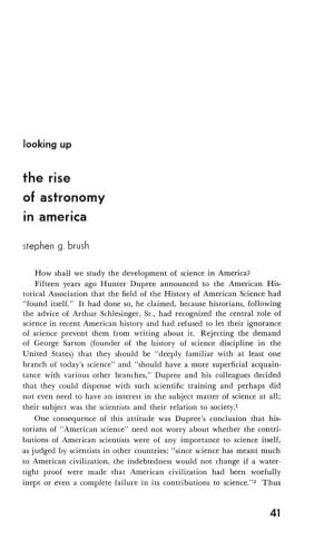 The Rise of Astronomy in America 41