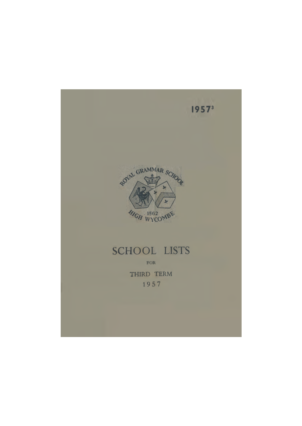 1957 RGS High Wycombe School List: Grey Book