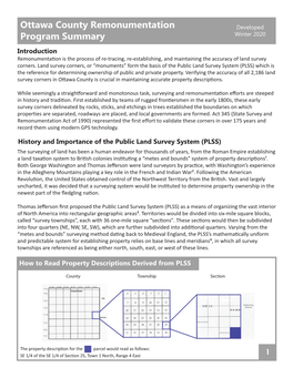 Ottawa County Remonumentation Program Summary