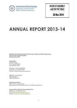 DEWNR Annual Report 2013-14
