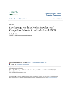 Developing a Model to Predict Prevalence of Compulsive Behavior in Individuals with OCD Lindsay D