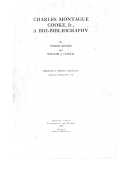 COOKE, Jr., a BIO-BIBLIOGRAPHY