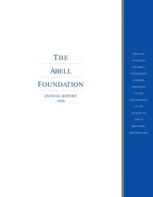 1998 ANNUAL REPORT the Abell Foundation, Inc