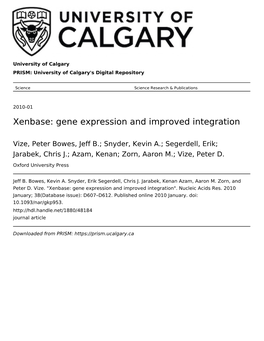Xenbase: Gene Expression and Improved Integration