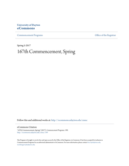 167Th Commencement, Spring