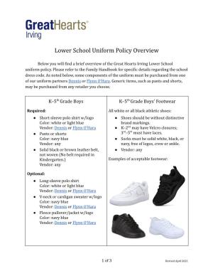 Lower School Uniform Policy Overview