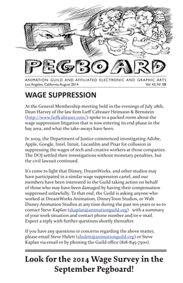WAGE SUPPRESSION Look for the 2014 Wage Survey in The