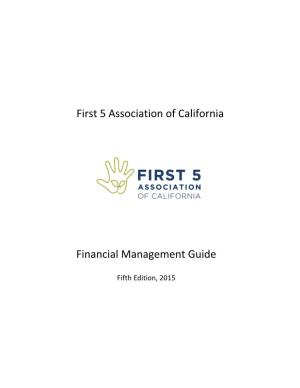 First 5 Financial Management Guide Is to Help County Commissions Refine Their Financial Management Policies and Practices
