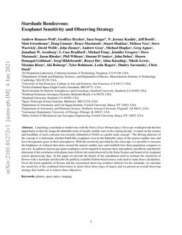 Starshade Rendezvous: Exoplanet Sensitivity and Observing Strategy