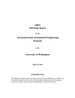 ABET Self-Study Report Aeronautical and Astronautical Engineering