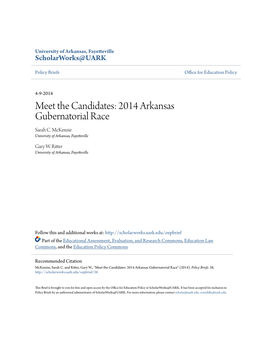 Meet the Candidates: 2014 Arkansas Gubernatorial Race Sarah C