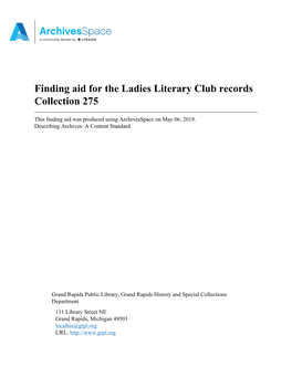 Ladies Literary Club Collection