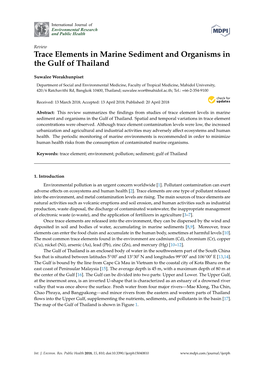 Trace Elements in Marine Sediment and Organisms in the Gulf of Thailand