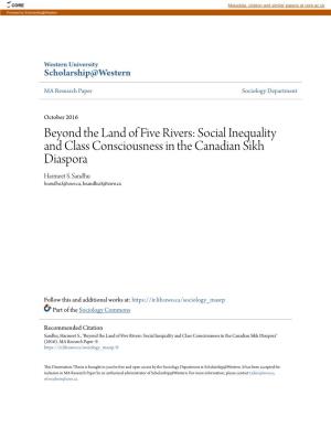 Social Inequality and Class Consciousness in the Canadian Sikh Diaspora Harmeet S