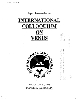 COLLOQUIUM on ) I T R" I 1 I*- C;