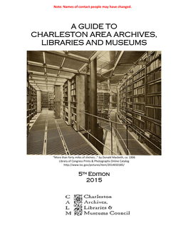 Charleston Archives, Libraries, And