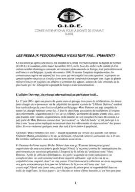 L'affaire Dutroux, Du Réseau International Au Prédateur Isolé