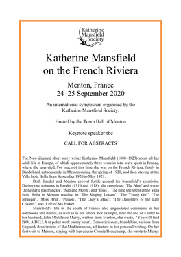 Katherine Mansfield on the French Riviera