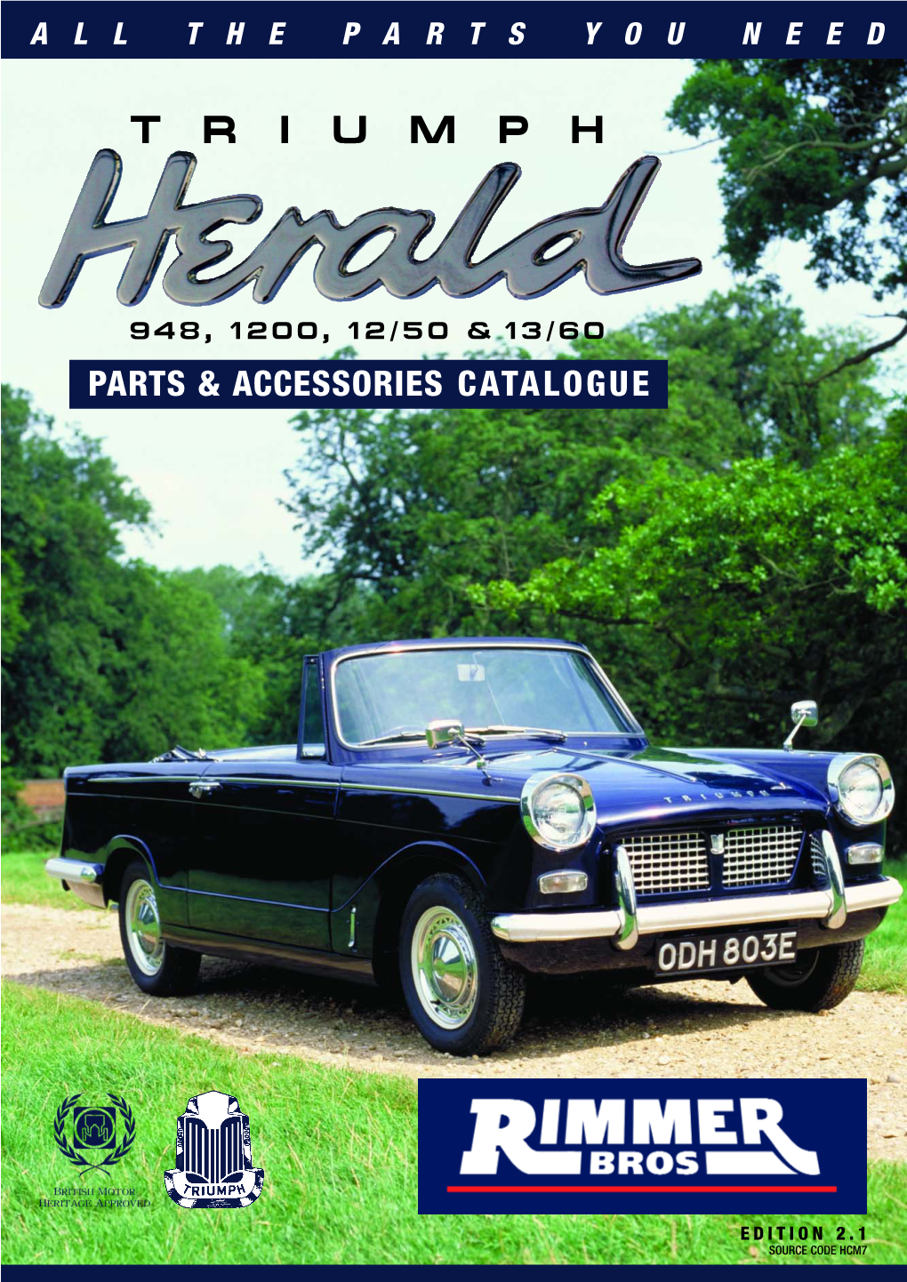 Triumph Herald Parts Catalogue