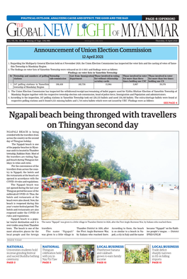 Ngapali Beach Being Thronged with Travellers on Thingyan Second