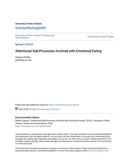 Attentional Sub-Processes Involved with Emotional Eating