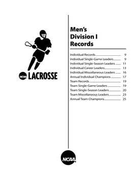 Men's Division I Records