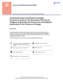 Constituted Islam and Muslim Everyday Practices in Austria: the Diversity of the Ties to Religious O