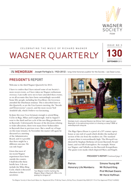 Wagner Quarterly 130 September 2013