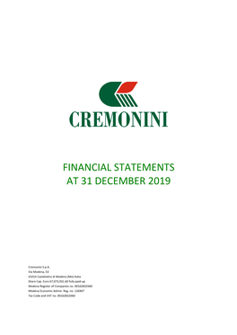 Financial Statements at 31 December 2019