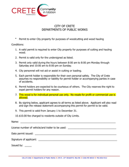 Wood Cutting Permit