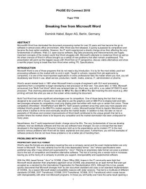 Breaking Free from Microsoft Word