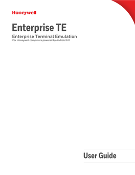 Honeywell Enterprise Terminal Emulation (TE) for Android 6.0 User