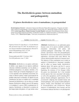 The Burkholderia Genus: Between Mutualism and Pathogenicity