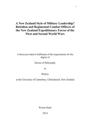 The New Zealand Army Officer Corps, 1909-1945