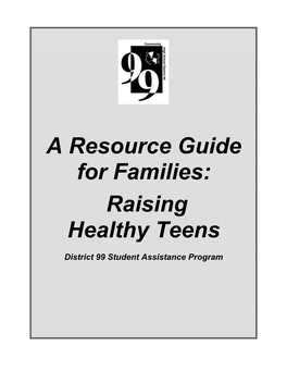 A Resource Guide for Families: Raising Healthy Teens