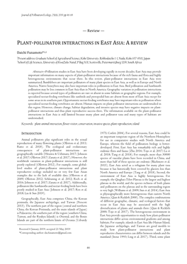 Plant-Pollinator Interactions in East Asia: a Review