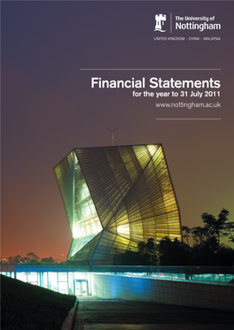 Financial Statements for the Year to 31 July 2011