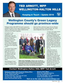 Wellington County's Green Legacy Programme Should Go Province-Wide