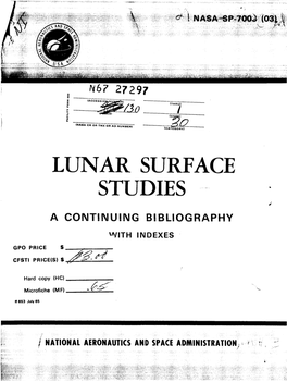 LUNAR SURFACE STUDIES S I