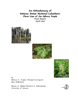 An Ethnobotany of Indiana Dunes National Lakeshore: Plant Uses of the Ojibwa People Final Report April 2009