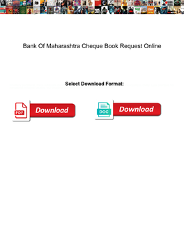 Bank of Maharashtra Cheque Book Request Online