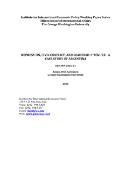 Repression, Civil Conflict, and Leadership Tenure: a Case Study of Argentina