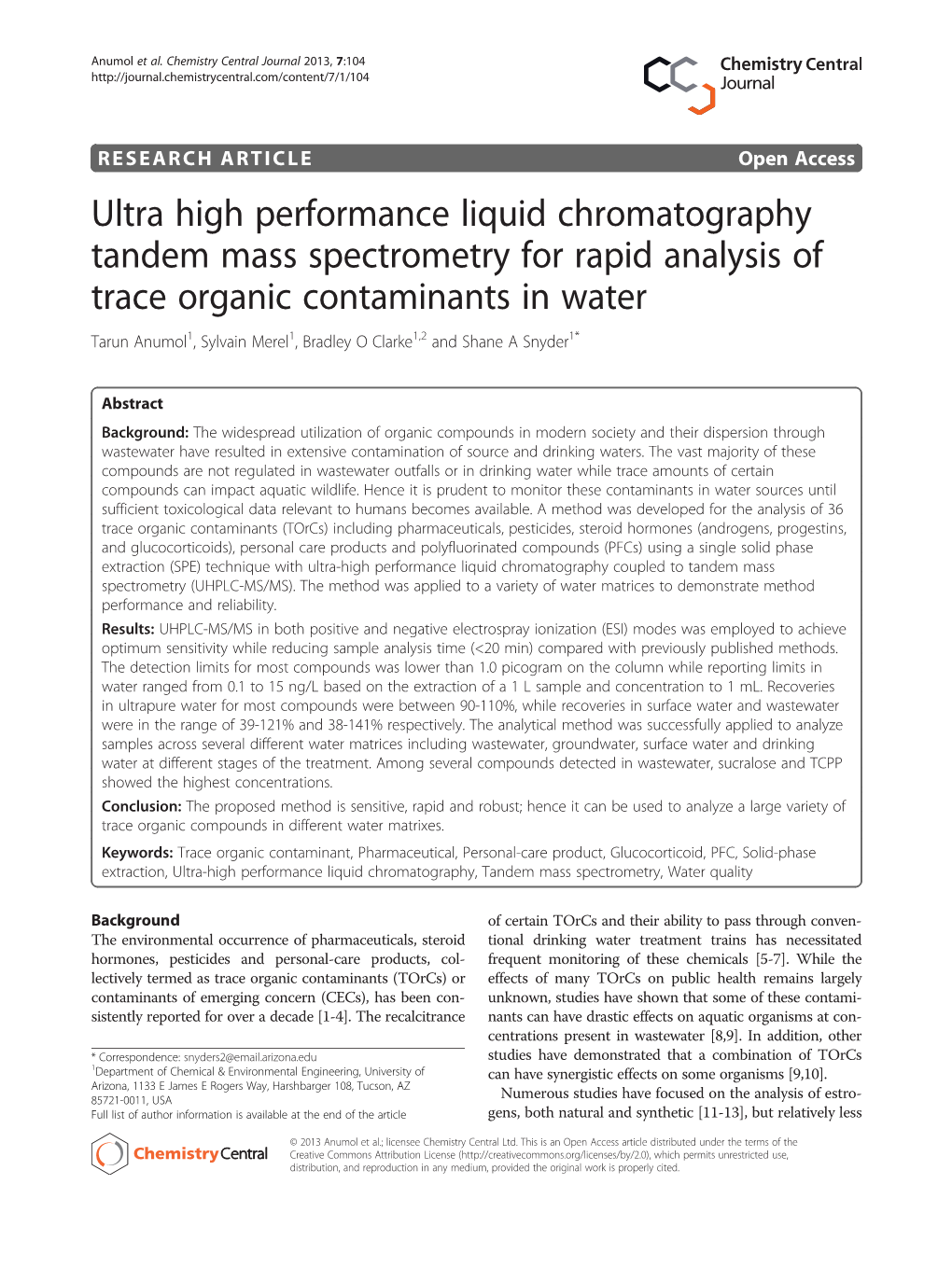Ultra High Performance Liquid Chromatography