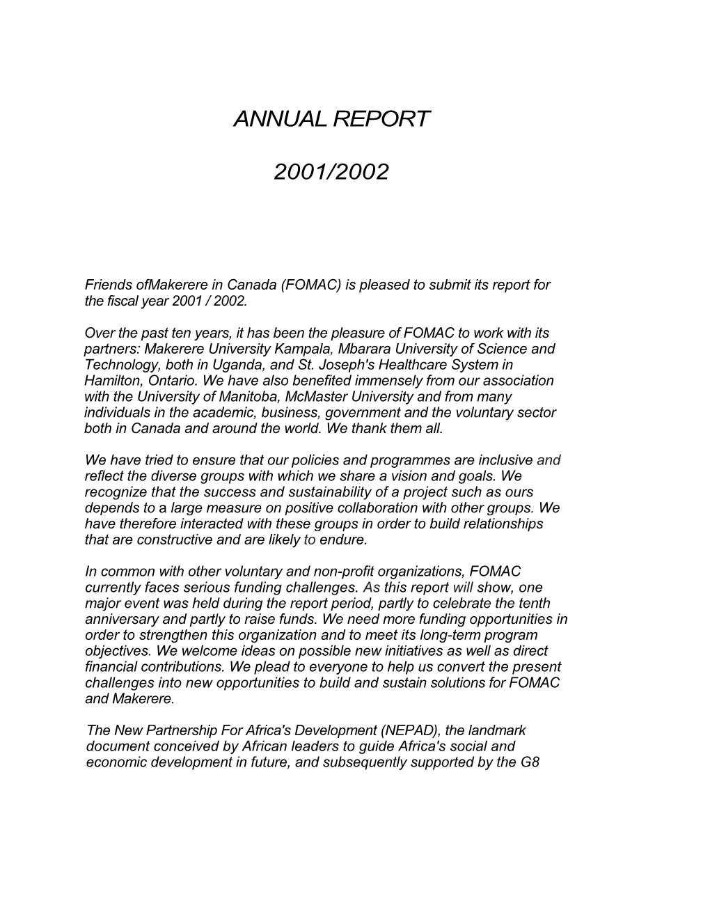 Annual Report 2001/2002