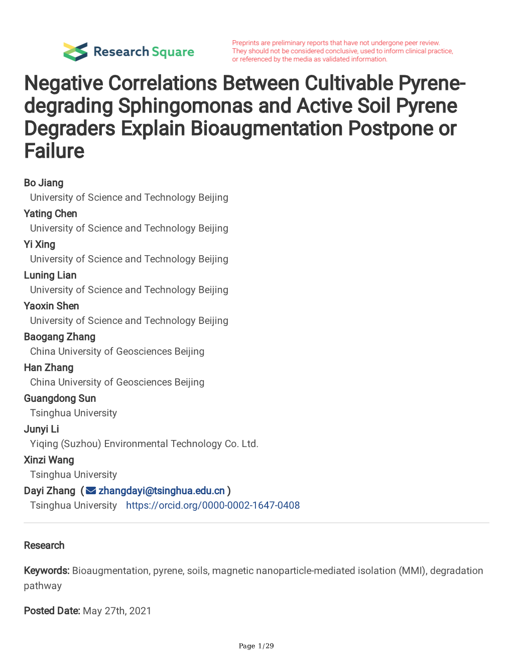 Degrading Sphingomonas and Active Soil Pyrene Degraders Explain Bioaugmentation Postpone Or Failure