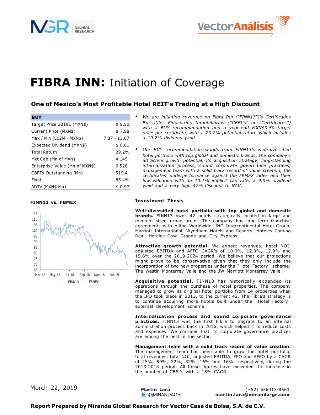 Fibra Inn – Initiation of Coverage